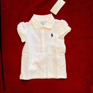 9 month baby girl’s Ralph Lauren polo top🤍